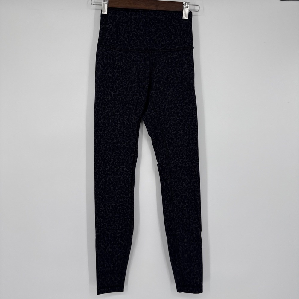 Lululemon 4 Wunder Train High-Rise Tight 28" Fluctuate Micro Black Multi Legging